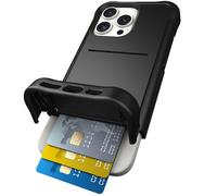 Scooch® Coque pour iPhone 16 Pro Max avec Porte-Cartes - Étui Portefeuille Wingmate avec Fente cachée et Protection RFID pour jusqu'à 4 Cartes, Protection Contre Les Chutes de 3 m, Noir
