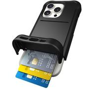 Scooch® Wingmate Étui Portefeuille pour iPhone 16 Pro avec Porte-Cartes caché et Protection RFID pour jusqu'à 4 Cartes, Protection Contre Les Chutes de 3 m, Noir