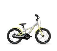 S'COOL XXlite 16 pouces 1 vitesse Silver/Lime | Vélo 16 pouces pour enfants et adolescents | Vélo avec position assise ergonomique | Vélo enfant |1 vitesse
