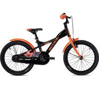 S'COOL XXlite 18 pouces 1 vitesse Black/Orange | Vélo 18 pouces pour enfants et adolescents | position assise ergonomique | vélo enfant | 1 vitesse