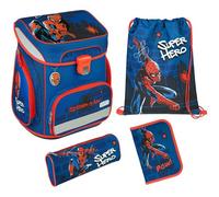 Scooli Sac d'école bleu multicolore pour fille et garçon - EasyFit Schulranzen-Set 5 pièces Spider Man 289594