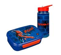 Scooli - Set Cadeau Vaisselle pour Enfants Spider Man - Set composé d'une boîte à Pain et d'une Gourde - pour Enfants à partir de 4 Ans - en Plastique - sans BPA