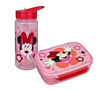 Scooli - Set Minnie Mouse pour Enfants : boîte à goûter + Bouteille, Parfait pour école/crèche, dès 4 Ans, Plastique léger et sûr