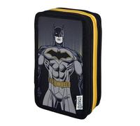 Scooli - Tripledecker Batman - Trousse Scolaire à Trois Compartiments garnie de Crayons et Accessoires de Haute qualité - idéale pour l’école, Les Loisirs et Les déplacements - à partir de 6 Ans