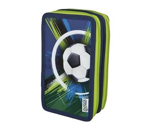 Scooli Tripledecker Soccer Champion - Trousse Scolaire à Trois Compartiments avec Crayons et Accessoires de qualité - idéale pour l’école et Les Loisirs - dès 6 Ans