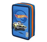 Scooli - Trousse d'écolier Tripledecker Hot Wheels - Grande Trousse d'écolier avec des Crayons de Haute qualité - Pratique et Fonctionnelle - à partir de 6 Ans