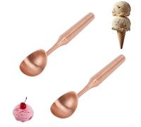 Scoop à la crème glacée 8 pouces, 2pcs en acier inoxydable Scoops Scoops en métal Pion de glace avec poignée ergonomique pour le bricolage de crème glacée Fruit Fruit Melon Baller (Pink)