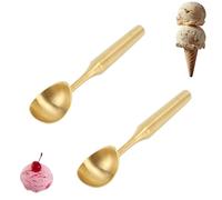 Scoop à la crème glacée 8 pouces, 2pcs en acier inoxydable Scoops Scoops en métal Pion de glace avec poignée ergonomique pour le bricolage de crème glacée Fruit Fruit Melon Baller (Gold)