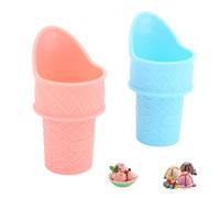Scoop de crème glacée, 2pcs PP Connier glacée réutilisable Gâteau glaciaire Casse glacière Côté Snow Cone pour glace Rose Bleu
