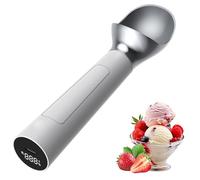 Scoop De Crème Glacée Chauffée Intelligente, Cuve De Crème Glacée Rechargeable Avec Capacité De 2 Oz, Affichage Numérique Ip7 Imperméable, Lcd, Chauffage électrique En Train white