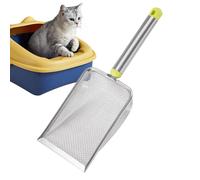 Scoop de litière de Chat - Scooper en Maille en Acier Inoxydable | Tamisage de litière de Chat tamisé | Handle de poignée Ergonomique Le soute de Merde | Outil de Nettoyage des Animaux de Compagnie |
