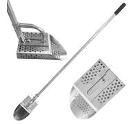 Scoop de sable pour détection de métal, pelle détectant de détection de métaux en acier inoxydable avec poignée longue détachable, sable de sable robuste pour la plage, pelle de sable avec des trous