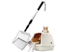 Scoop Litière pour chat avec long manche, pelle à litière pour chat | Pelle à déjections latérales rétractables | Passage facile de la pelle profonde Grande pelle pour animaux de compagnie - Pelle