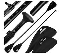 Scoopes Pagaie de kayak pliable pour planche de stand up paddle réglable 165-225 cm Argenté/noir Planche de pagaie légère en aluminium