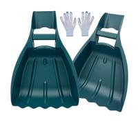 Scoops de feuilles de 1 paire Râteaux à main avec des gants, collecteur feuilles en plastique 20x13x4 pouces avec poignée non glissante, grabber qui sauve le travail pour l'herbe jardin, l