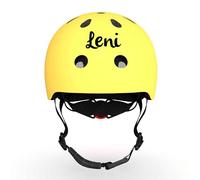 Scoot and Ride Casque Enfant Citron (S) - réglable & lumière de sécurité LED - Finition Mate - pour Enfants - personnalisé avec prénom