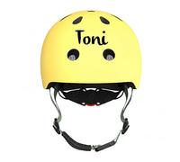 Scoot and Ride Casque Enfant XXS Citron - réglable & lumière de sécurité LED - Finition Mate - pour Enfants - personnalisé avec prénom