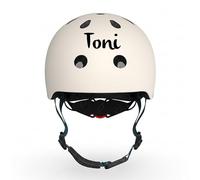 Scoot and Ride Casque XXS Cendres - léger & réglable avec lumière de sécurité LED - pour Enfants 1-5 Ans - personnalisé avec prénom