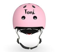 Scoot and Ride Casque XXS Rose - léger & réglable avec lumière de sécurité LED - pour Enfants 1-5 Ans - personnalisé avec prénom