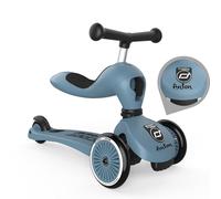 Scoot and Ride Highwaykick 1 Acier - 2-en-1 avec siège & réglable en Hauteur - pour Enfants 1-5 Ans - personnalisé avec prénom