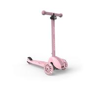 Scoot & Ride Highwaykick 3S Trottinette pour enfants à partir de 3 ans, hauteur réglable, double direction, roues LED, pliable, pour enfants de 96 à 130 cm, rose