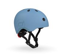 Scoot & Ride SR-Casque S-Bleu Acier vélo Mixte, Citron Vert, 51 BIS 55cm