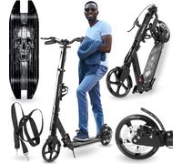 Scooter à deux roues pour jeunes adultes - avec amortisseur - HyperMotion Skyline - noir, aluminium - 100kg