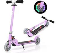 Scooter COSTWAY réglable en hauteur, trottinette pliable pour enfants, trottinette avec 2 roues clignotantes, trottinette à pédales, trottinette pour enfants, trottinette de ville pour enfants à parti