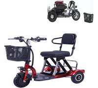 Scooter de mobilité à 3 Roues Pliable avec siège Confortable avec Phares LED et Panier Léger Pliable pour Adultes Personnes âgées handicapées
