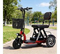 Scooter de mobilité Pliable et léger à 3 Roues, Autonomie Jusqu'à 50 Km, SièGe Confortable, avec Chargeur et Panier, Inclus pour Adultes Personnes âgées handicapées,20ah