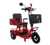 Scooter De Mobilité pour Adultes,Fauteuil Roulant Motorisé À 3 Roues pour Le Voyage,avec Siège Confortable - pour Personnes Âgées Et Personnes en Situation De Handicap Red,25A