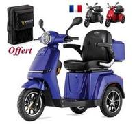 Scooter électrique à 3 roues stable PMR et séniors Veleco Turris bleu plomb noir G
