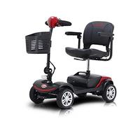 Scooter Électrique Adulte Siège Pivotant 360° Moteur 300W Batterie Amovible Autonomie 15-25km Éclairage LED Sécurité Nocturne (Rouge)