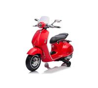 Scooter électrique autoporté Vespa 946 avec marche arrière, rouge, sous licence, roues supplémentaires, batterie au lithium, 2 moteurs de 30 W, siège en cuir, lecteur MP3 avec entrée USB