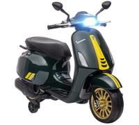 AIYAPLAY Scooter électrique enfant Vespa 6V – MP3, USB, radio FM, phare avant, roulettes – Vert