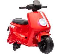AIYAPLAY Scooter électrique Enfants Moto Porteur pour Enfants 6 V, 2 Moteurs Puissant, Vitesse Max. 3 km/h, Phare et Musique, Marche Avant/arrière, Roues d'entraînement, 18 à 36 Mois, Rouge