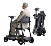 Scooter Électrique Pliable À Quatre Roues. Cadre en Alliage D'aluminium Supportant Une Charge De 100 Kg Et Un Poids De 17,5 Kg. pour Seniors Et Adultes. 6.6A