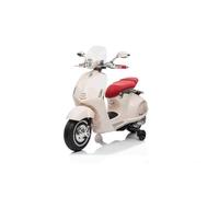 Scooter électrique porteur Vespa 946 avec marche arrière, blanc, Autorisé, roues auxiliaires, 2 x Batterie 6V, 2x Moteurs 30W,