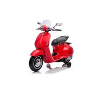 Scooter électrique porteur Vespa 946 avec marche arrière, rouge, Autorisé, roues auxiliaires, 2 x Batterie 6V, 2x Moteurs 30W,