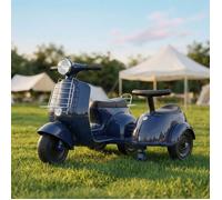 Scooter électrique pour enfants- Vespa Scooter Sidecar - ORYXEARTH - Bleumarine- 2 Places dès 3 ans