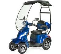 Scooter électrique pour PMR personnes à mobilité réduite avec bâche de protection VELECO FASTER 1000 watts homologable bleu lithium noir G