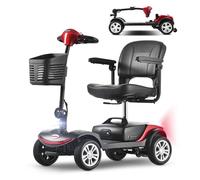 Scooter Électrique Pour Senior et PMR | SWEETRICH S1 SPORT | Vitesse Max 6 km/h | Portée de 15 km | Moteur 300W | Batterie 12Ah | Pneus Pleins | Rouge