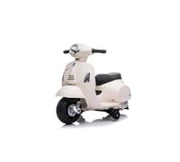 Scooter Électrique Vespa Gts, Blanc, Avec Roues Auxiliaires, Autorisé, Batterie 6v, Siège En Cuir, Moteur 30w