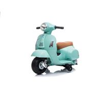 Scooter électrique Vespa GTS, bleu-vert, avec roues auxiliaires, licencié,batterie lithium, siège cuir, moteur 30 W