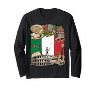 Scooter gondole Spaghetti Drapeau Italien Italie Manche Longue