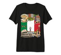 Scooter gondole Spaghetti Drapeau Italien Italie T-Shirt Haut de Gamme