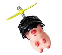 Scooter Handlebar Ornament - Cartoon Animal Helmet Figure , Motorcycle Front Mount Cute Swine Doll Accessory Kit , Kids Adults Riding Styling Display Toy | Vehicle Personalization Fun Gift Outdoor
