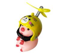 Scooter Handlebar Ornament - Cartoon Animal Helmet Figure , Motorcycle Front Mount Cute Swine Doll Accessory Kit , Kids Adults Riding Styling Display Toy | Vehicle Personalization Fun Gift Outdoor