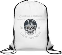 Scooter Is A Nickname That Suit Only A Certain Type de Personnalité Skull Graphic Gym Sack Casual Drawstring Bag White