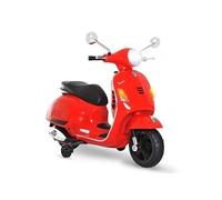 Scooter moto électrique enfants 6 V dim. 102L x 51l x 76H cm musique MP3 port USB klaxon phare feu AR rouge Vespa